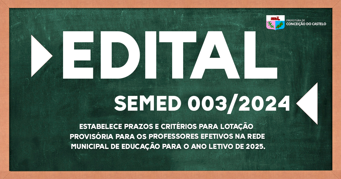 EDITAL SEMED N° 003/2024