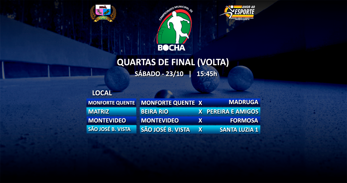 QUARTAS DE FINAL DA BOCHA (VOLTA)