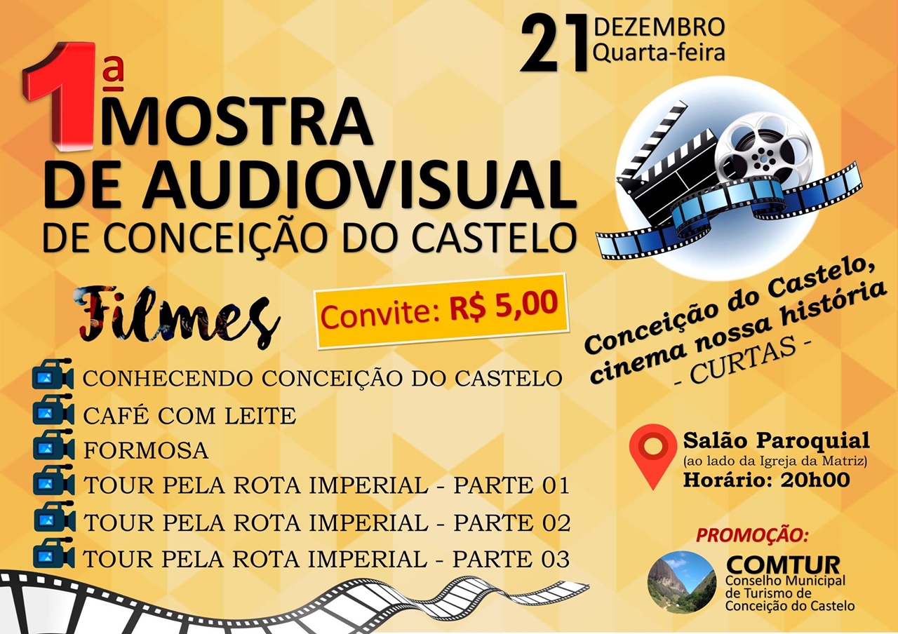 1ª Mostra de Audiovisual em Conceição do Castelo acontece nesta noite de quarta-feira (21)