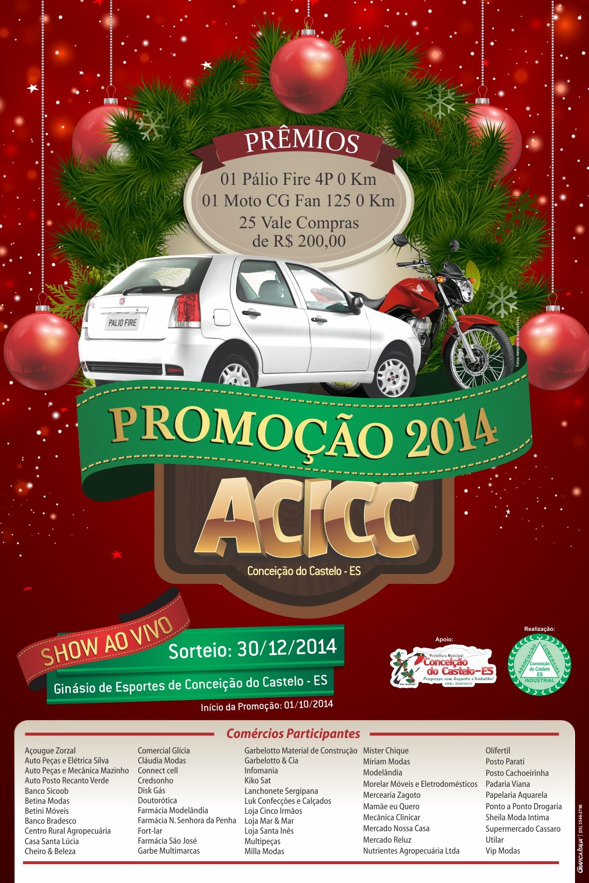 Promoção 2014 de Natal da ACICC já está valendo, aproveite e participe