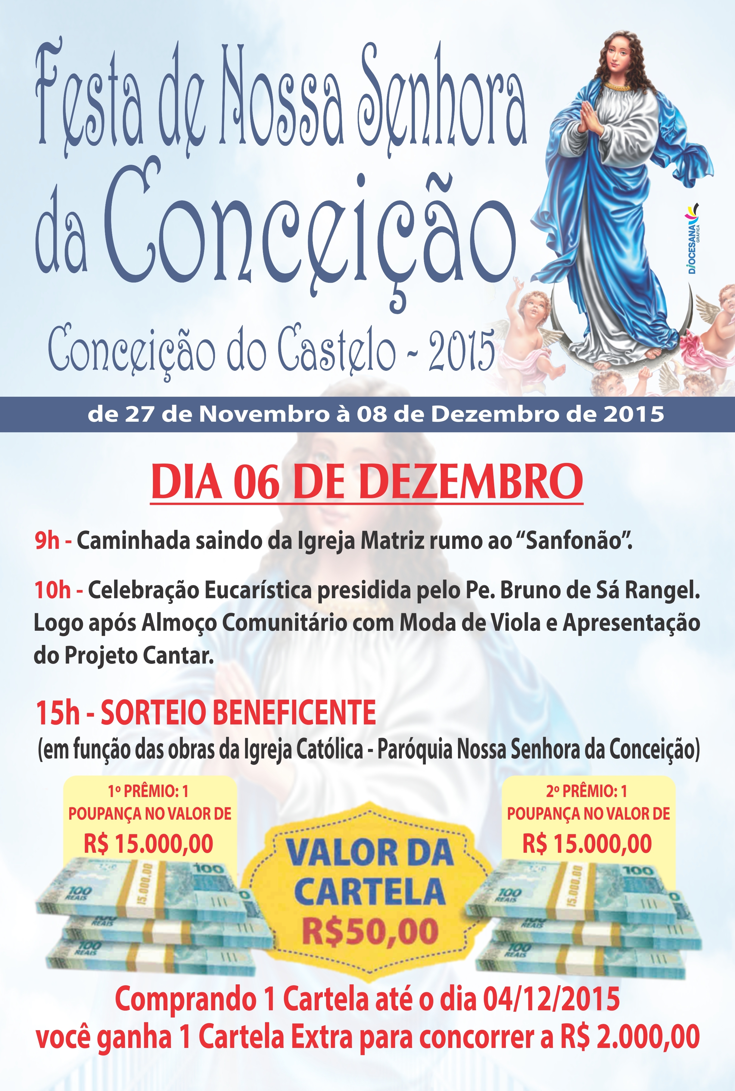Festa da Padroeira Nossa Senhora da Conceição começa no dia 27 de novembro