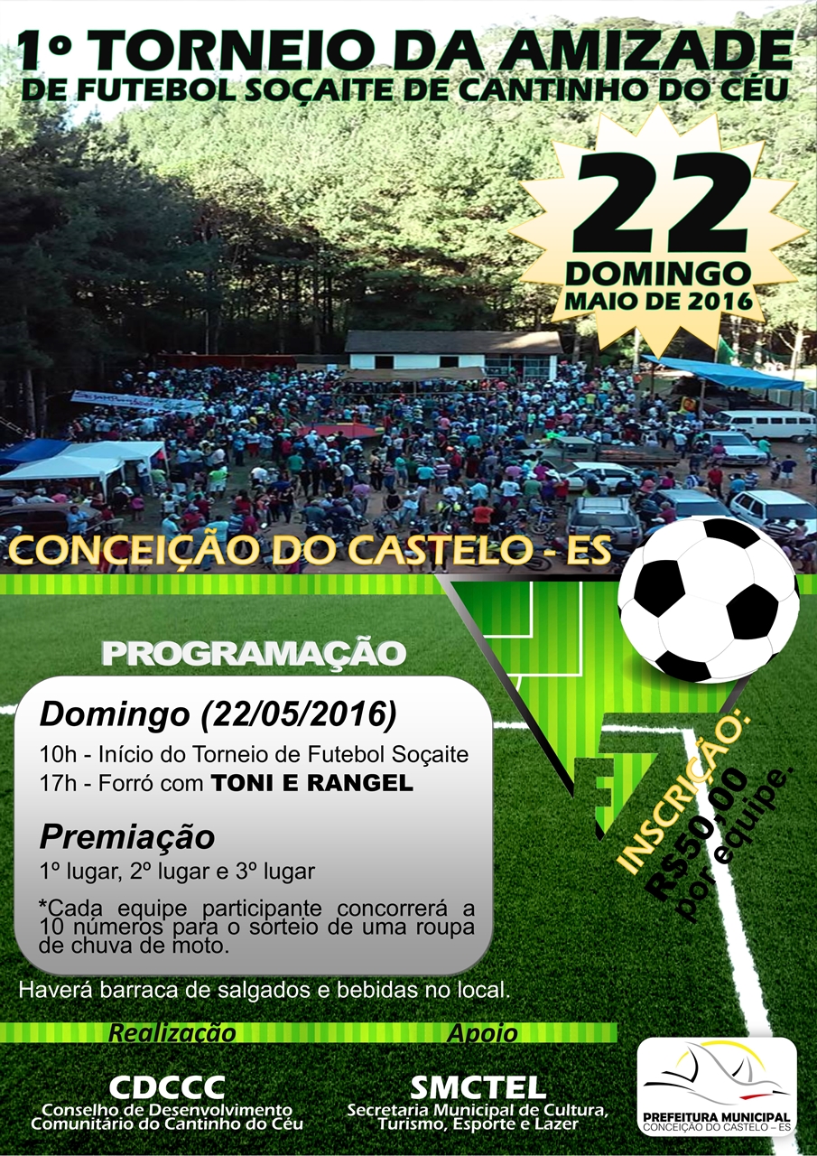 1º Torneio da Amizade de Futebol Soçaite beneficente a Comunidade de Cantinho do Céu acontece neste domingo (22)