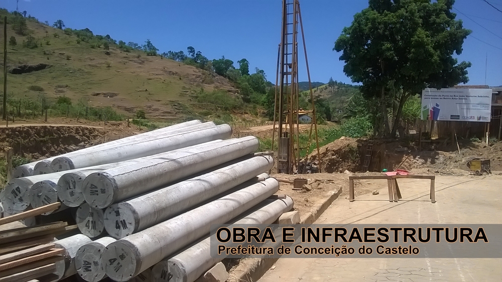 Obras de construção da ponte de acesso ao Bairro Arthur Soares recebe serviços de cravação de estacas