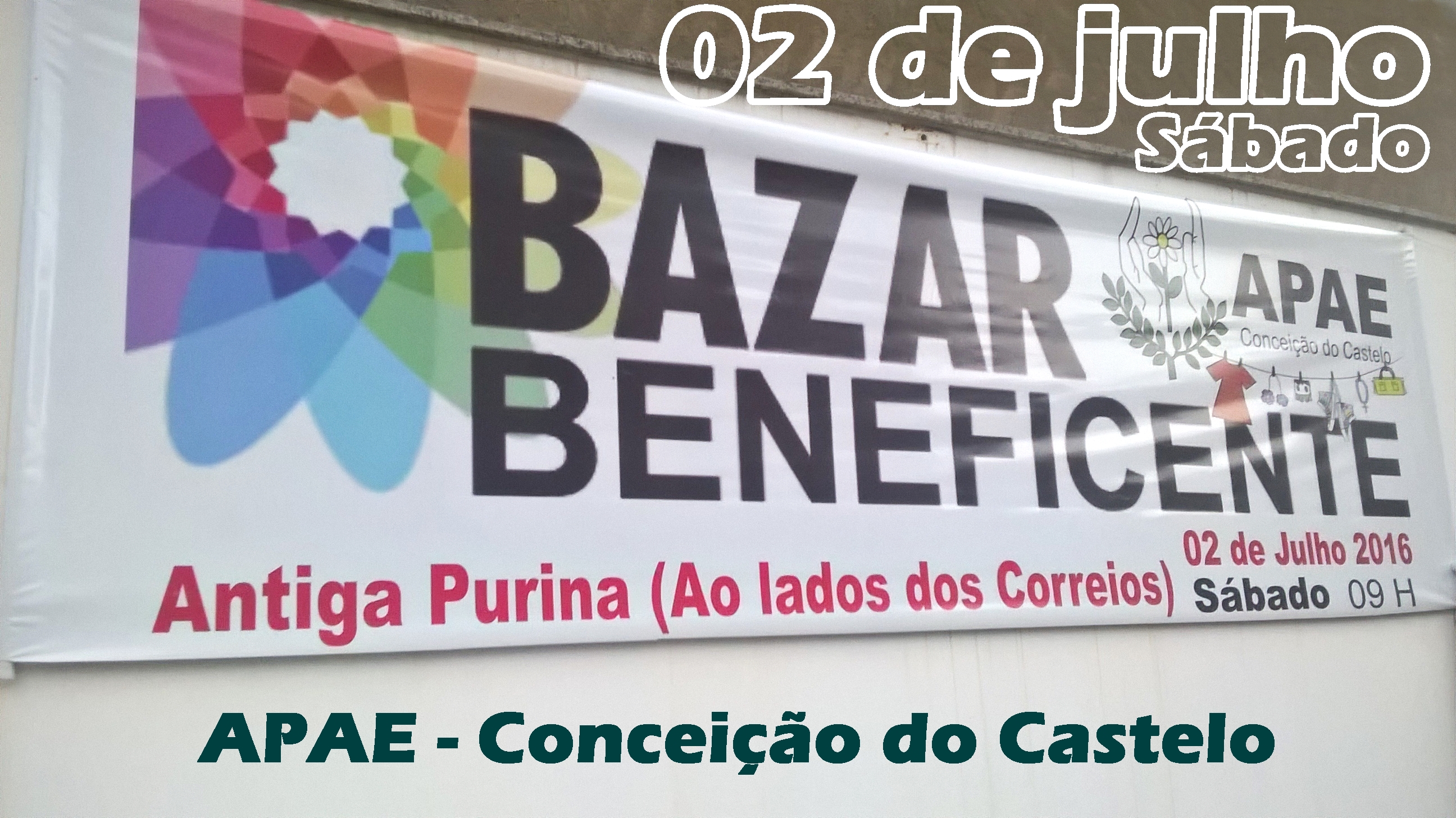 Bazar beneficente a APAE de Conceição do Castelo neste sábado (02)