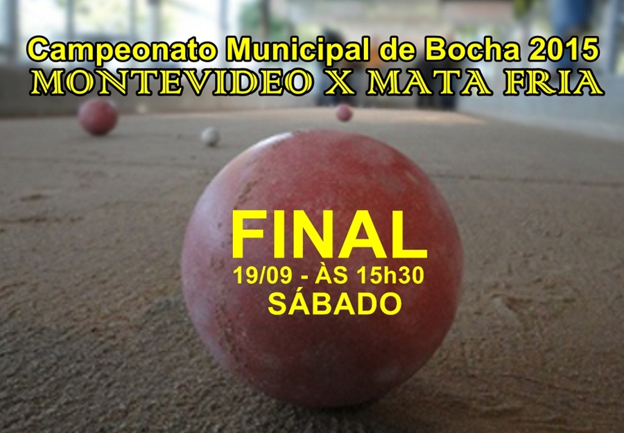 Primeiro jogo da final do Campeonato Municipal de Bocha 2015 neste sábado, 19, setembro