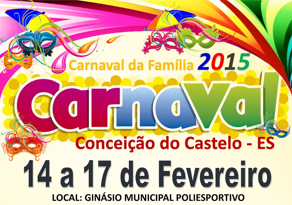 Carnaval 2015 é em Conceição do Castelo... Confira a programação