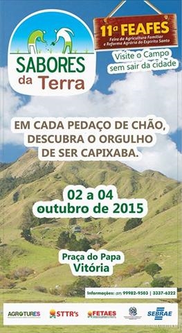 Conceição do Castelo participa da Feira de Sabores da Terra nos dias 02, 03 e 04 de outubro em Vitória