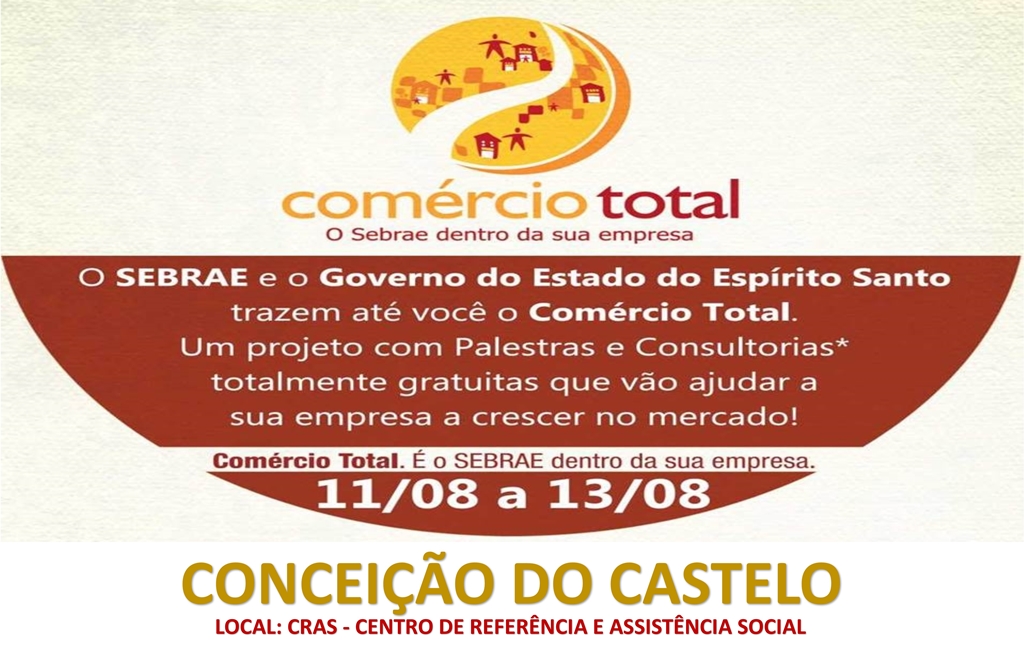 Conceição do Castelo recebe Comércio Total entre os dias 11 a 13 de agosto