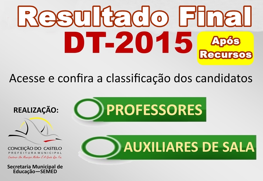 Semed divulga resultado final após recursos dos candidatos para as vagas de DT/2015