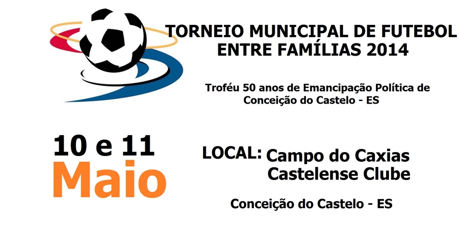 Torneio Municipal de Futebol entre Famílias será no dia 10 e 11 de maio